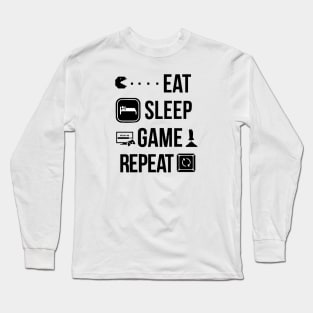 Eat Sleep Game Repeat Gamer Design Long Sleeve T-Shirt